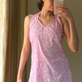 Pink sleevless v neck short kurti